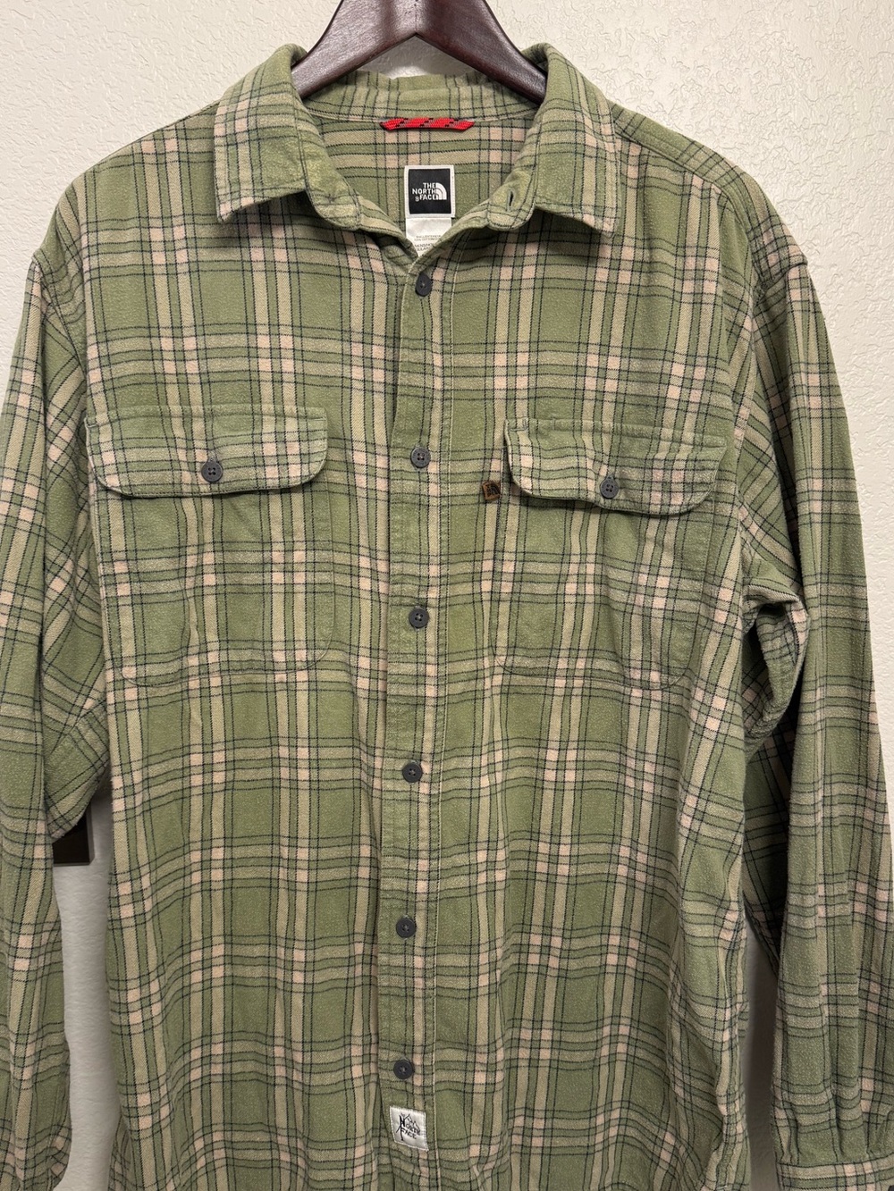The North Face Olive Green Plaid Button-Down Shirt